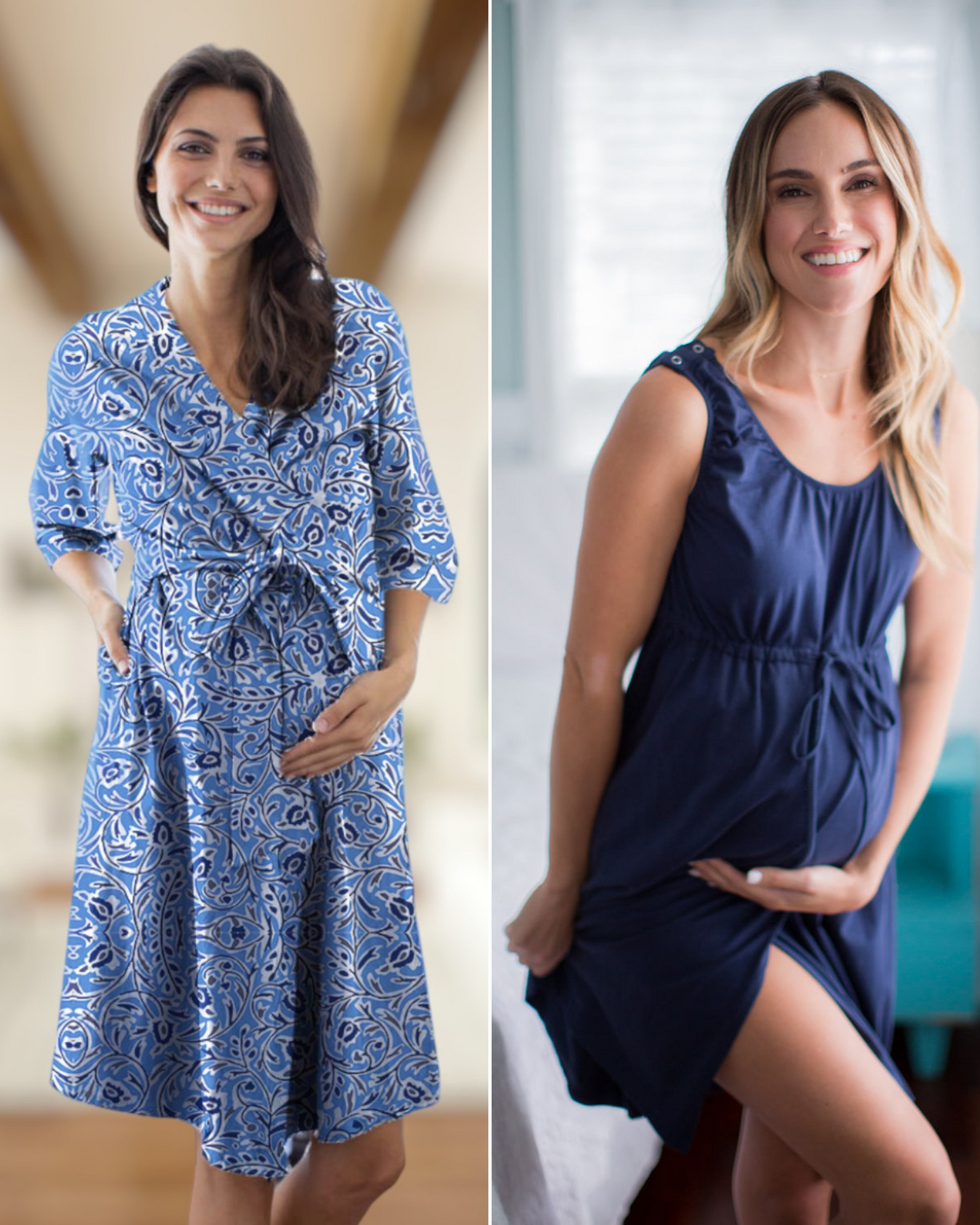 Natalia Robe & Navy 3 in 1 Labor Gown Set