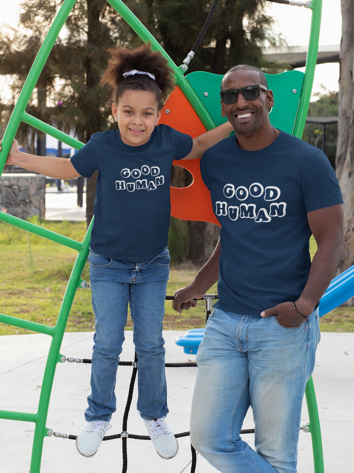 Good Human Dad T-Shirt & Matching Kids T-Shirt Set