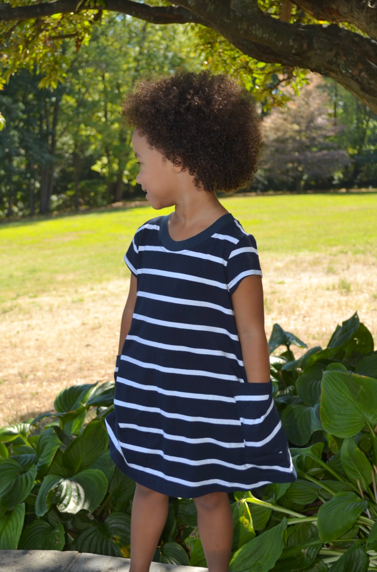 Navy Stripe Girl Everyday Play Dress