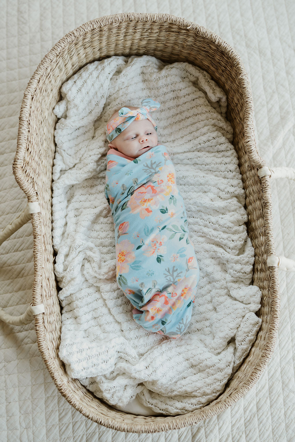 Jade Swaddle Blanket & Newborn Headband Set