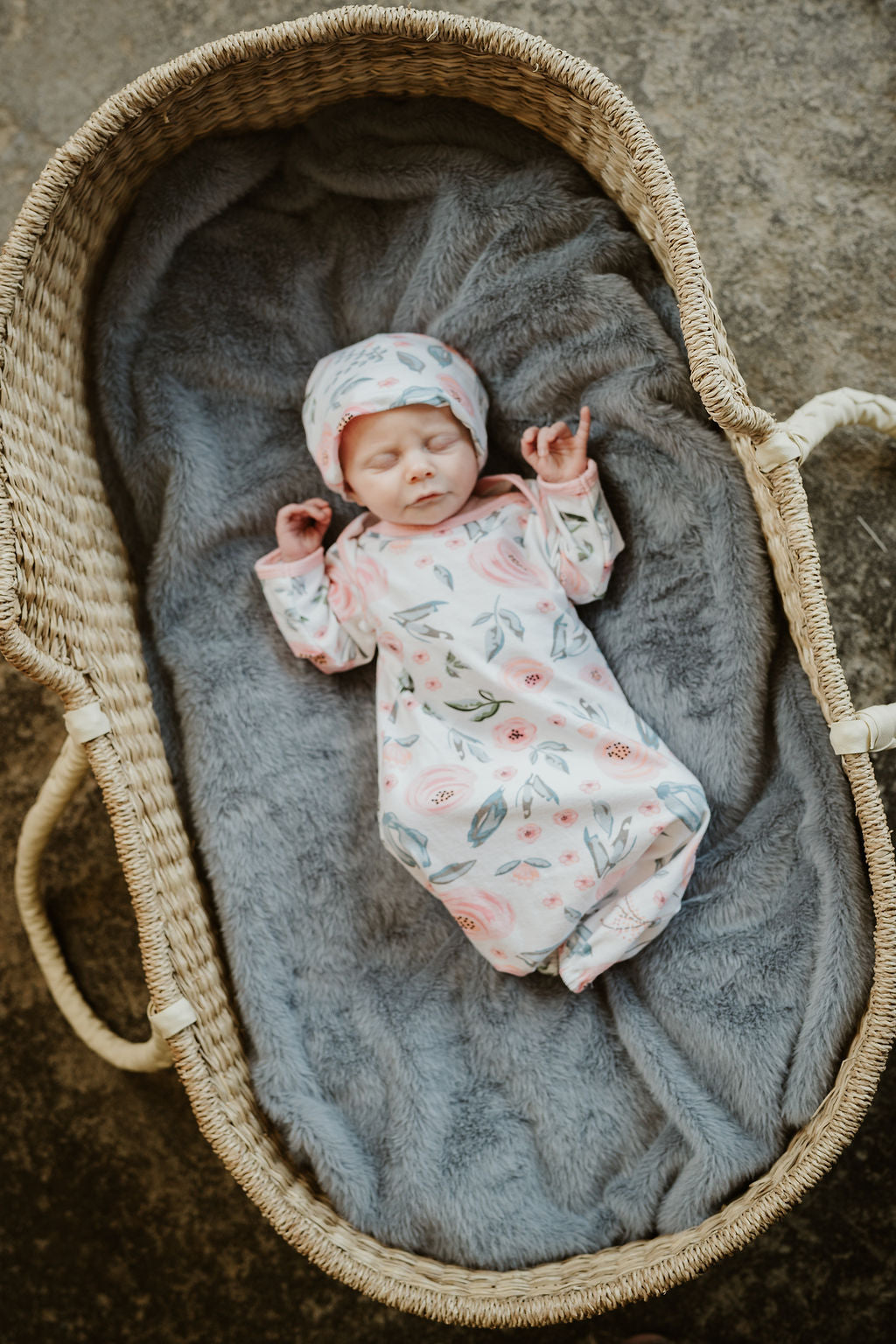 Ivy Newborn Receiving Gown & Hat Set