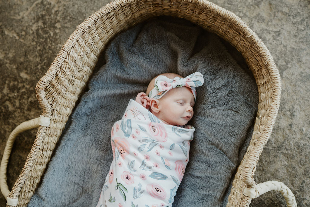 Ivy Swaddle Blanket & Newborn Headband Set