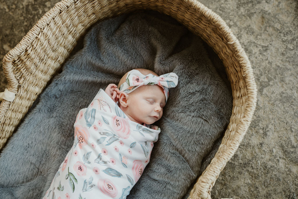 Ivy Swaddle Blanket & Newborn Headband Set