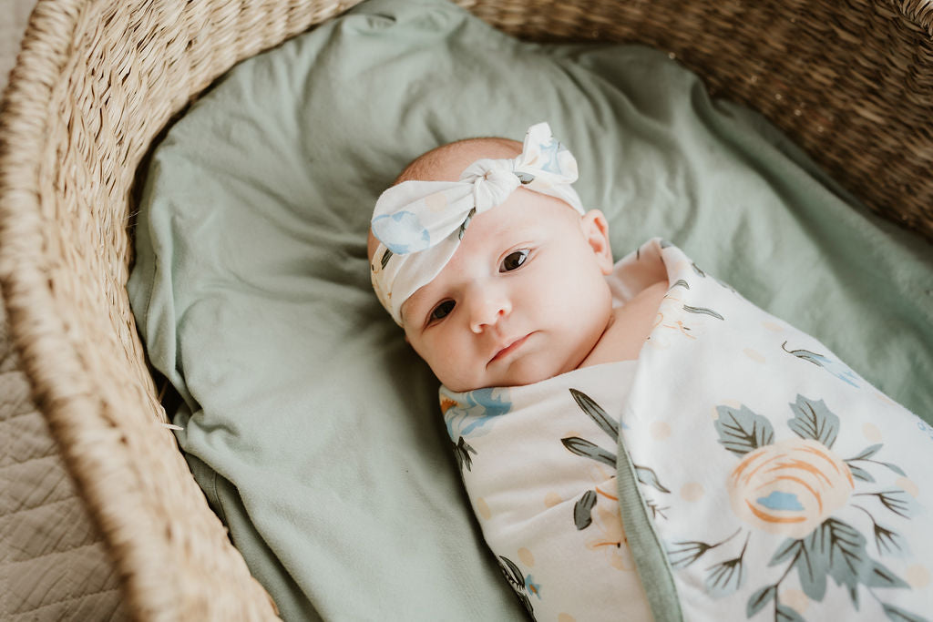 Hadley Swaddle Blanket & Newborn Headband Set