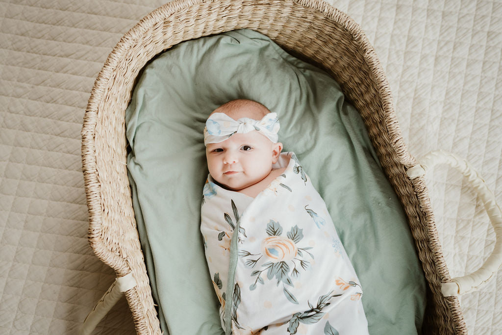 Hadley Swaddle Blanket & Newborn Headband Set