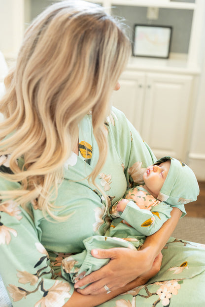 Gia Robe & Baby Receiving Gown Set