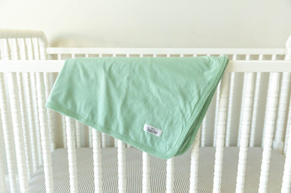 Charlotte Robe & Sage Green Newborn Swaddle Blanket Set