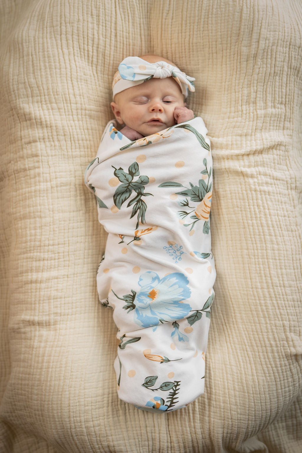 Hadley Swaddle Blanket & Newborn Headband Set