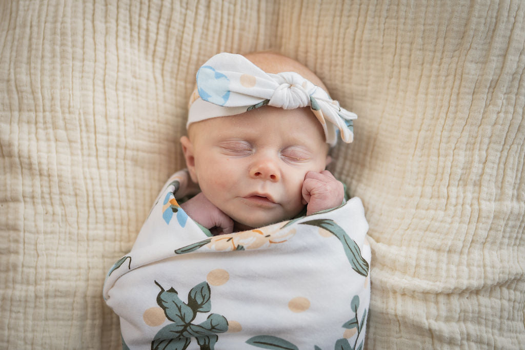 Hadley Swaddle Blanket & Newborn Headband Set