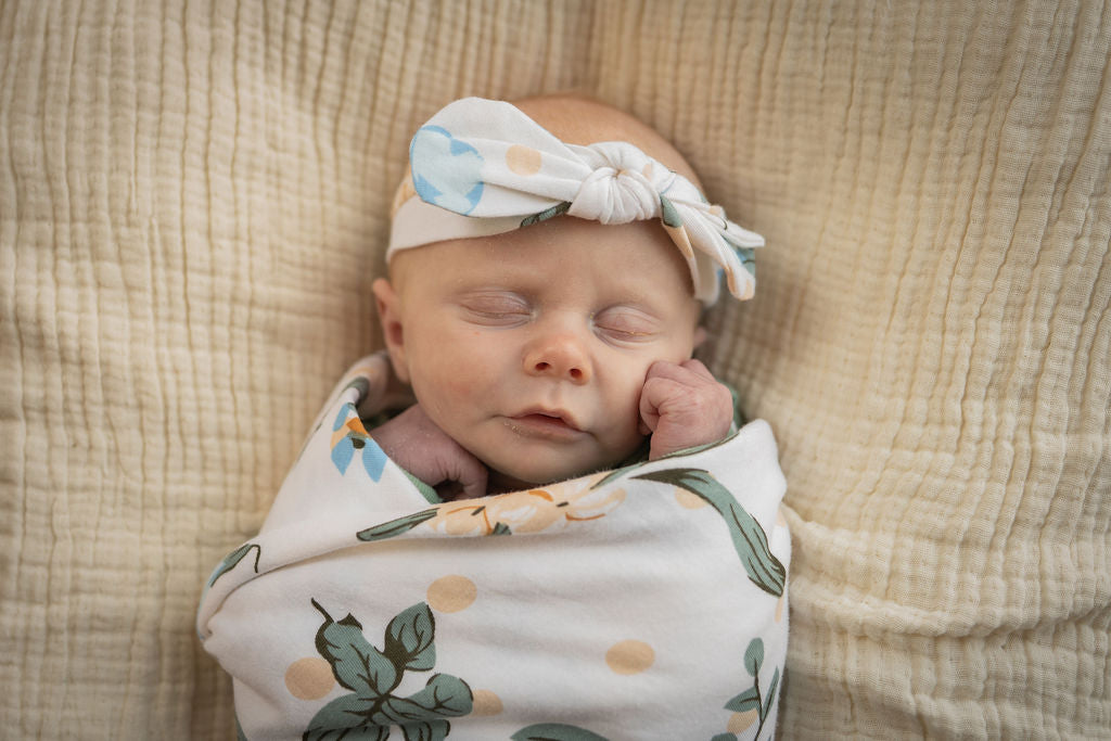 Hadley Swaddle Blanket & Newborn Headband Set