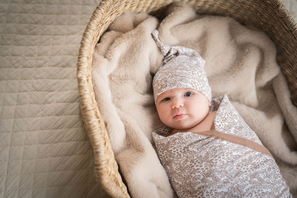 Brooklyn Swaddle Blanket & Newborn Hat Set