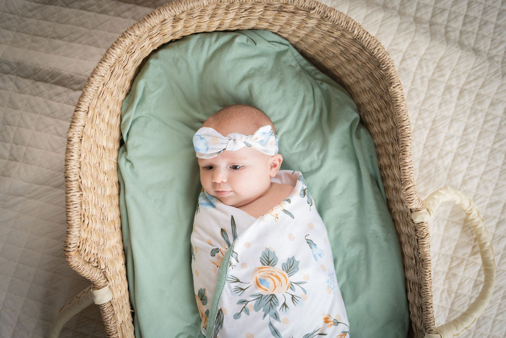 Hadley Swaddle Blanket & Newborn Headband Set