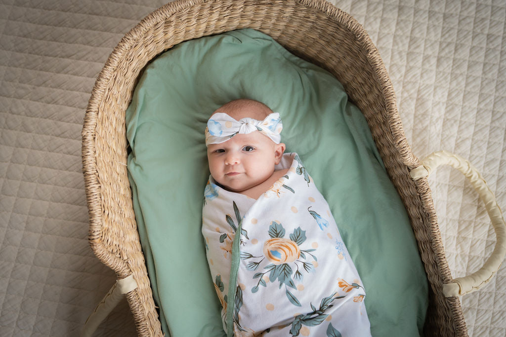 Hadley Swaddle Blanket & Newborn Headband Set