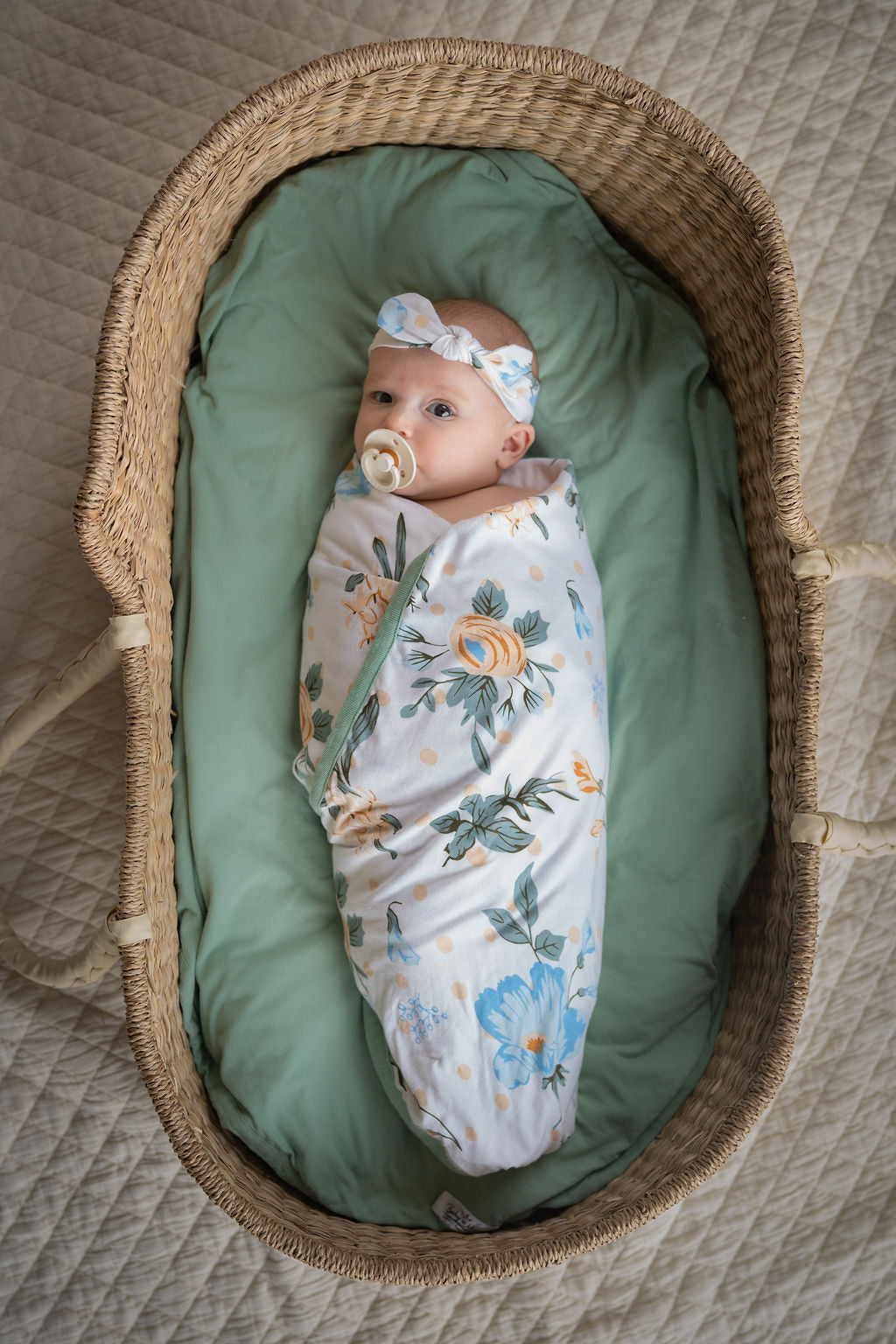 Hadley Swaddle Blanket & Newborn Headband Set