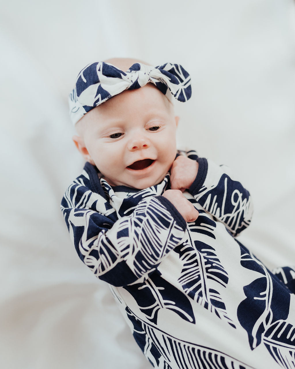 Serra Newborn Receiving Gown & Headband Set