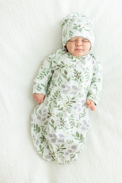 Olive Green Robe & Morgan Baby Receiving Gown Set