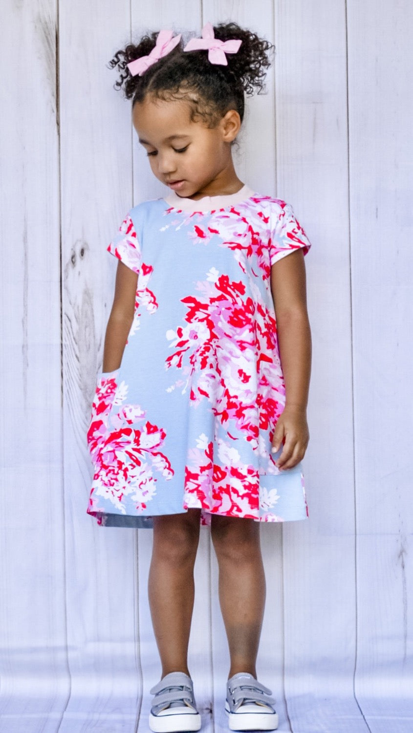 white floral toddler dress