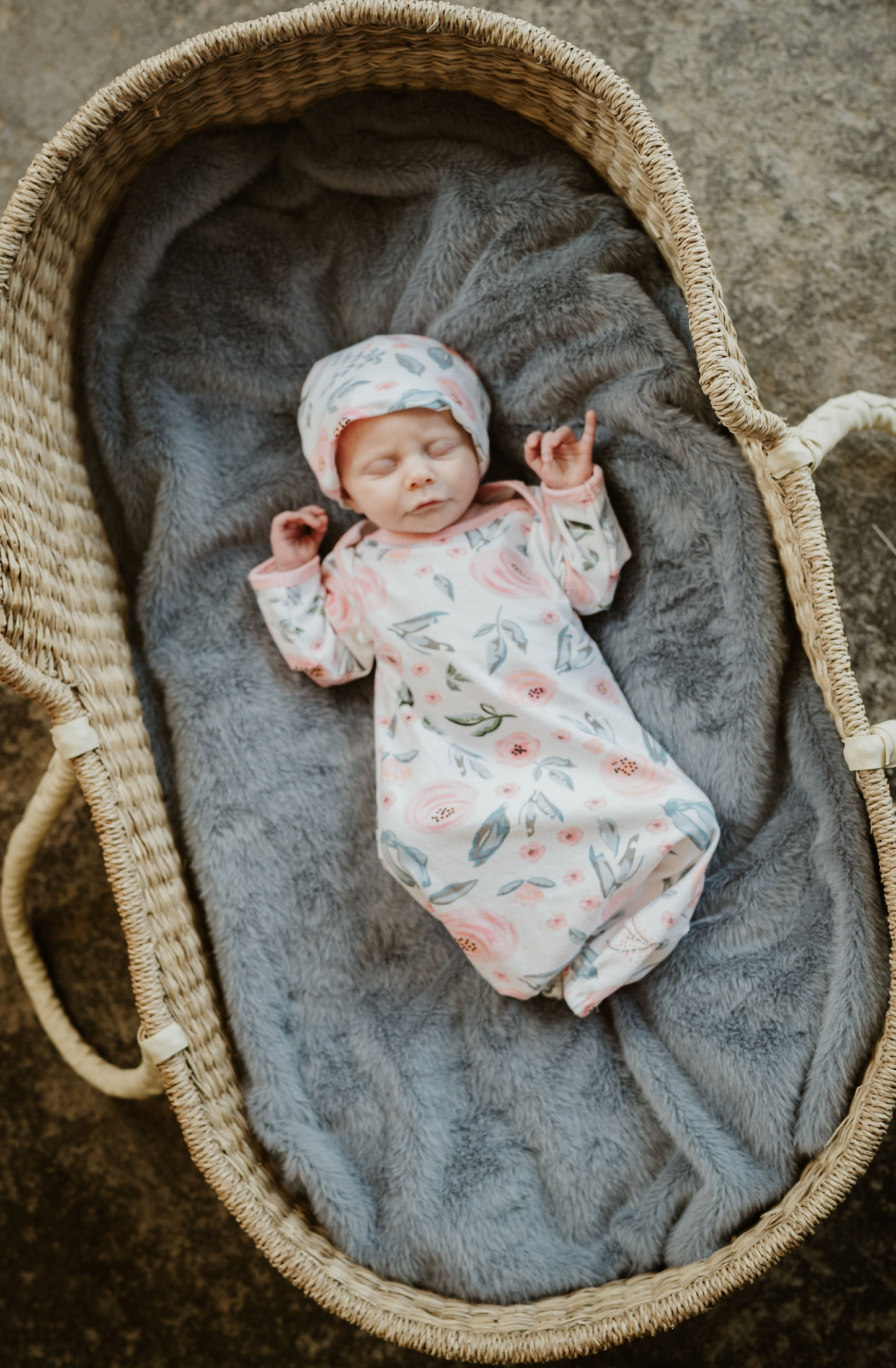 Ivy Newborn Receiving Gown & Hat Set