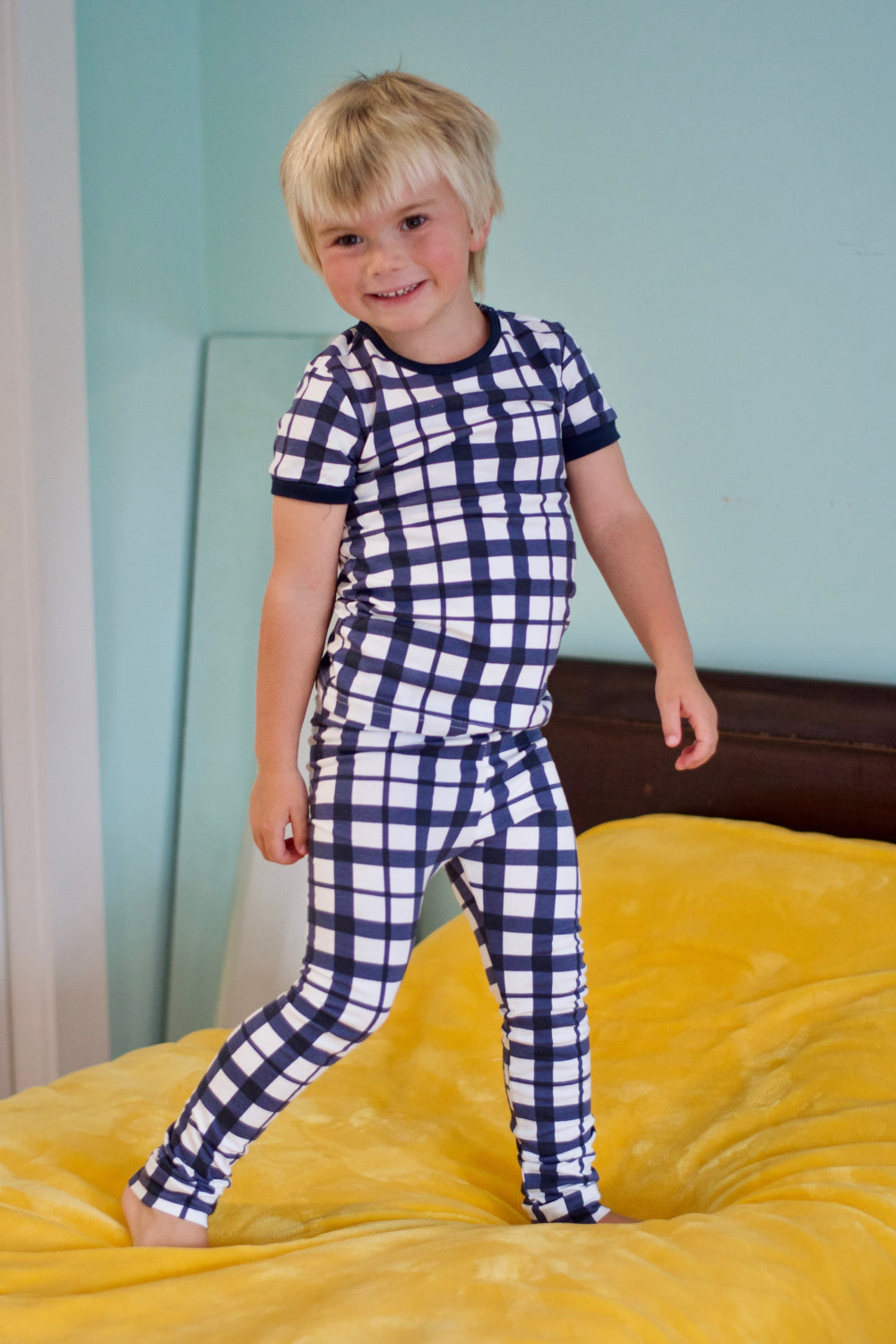 Blue Gingham Kids Lounge Set