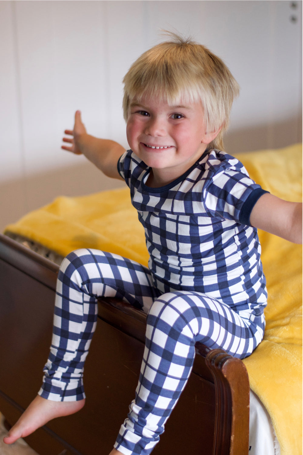 Blue Gingham Kids Lounge Set