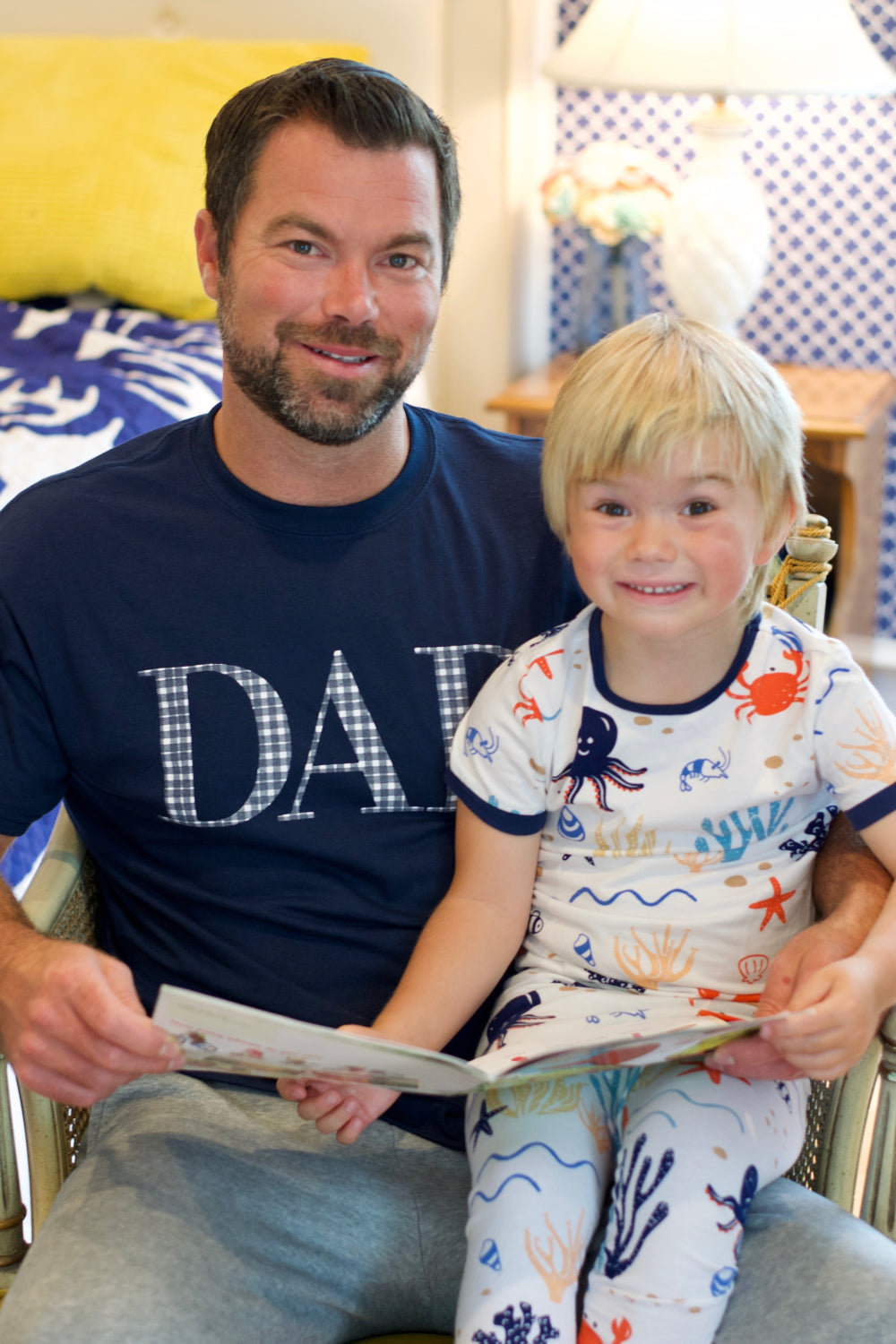 Blue Gingham Dad T-shirt