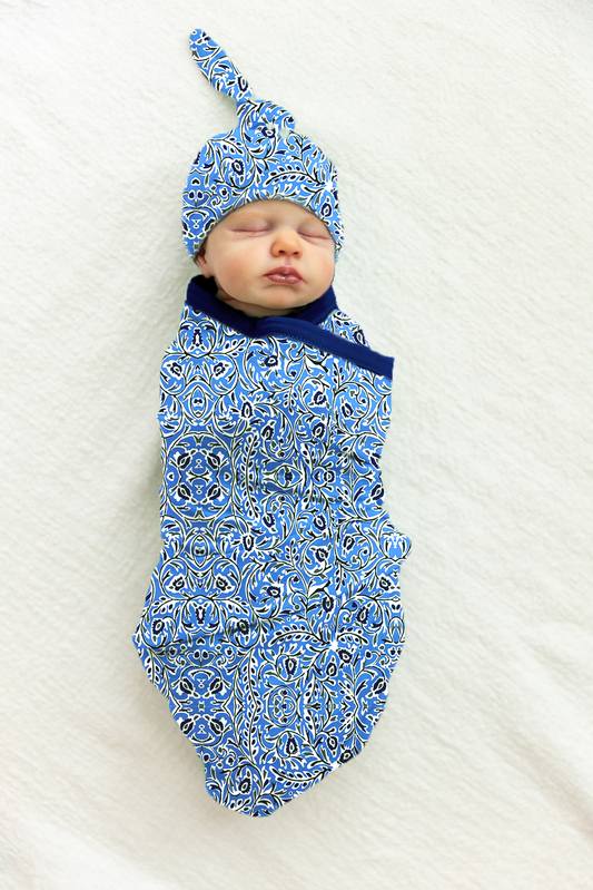 Natalia Swaddle Blanket & Newborn Hat Set