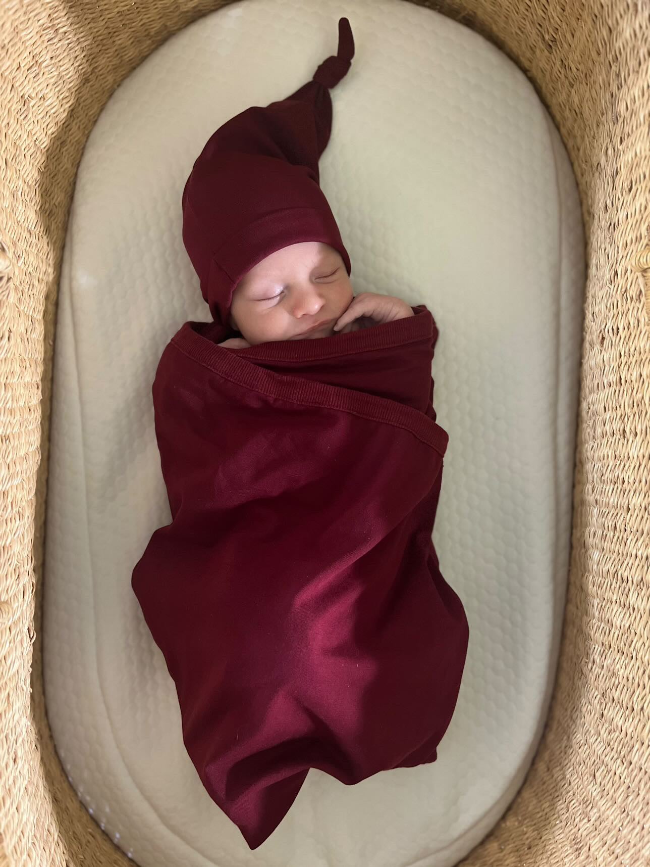 Merlot Robe & Newborn Swaddle Blanket Set