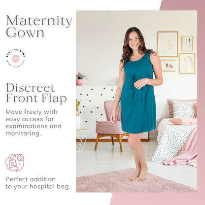 Teal 3 in 1 Labor Gown