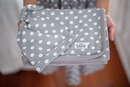 Lisa Robe & Newborn Swaddle Blanket Set & Polka Dot Dad T-Shirt