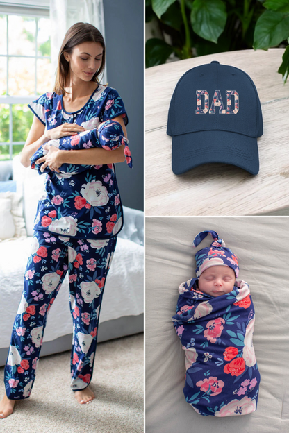 Annabelle Matching Pajamas, Dad Hat, and Swaddle & Hat Set