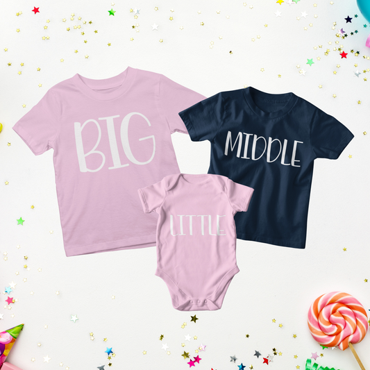 Matching Siblings T-Shirt and Onesie Set - Pick Your Colors!