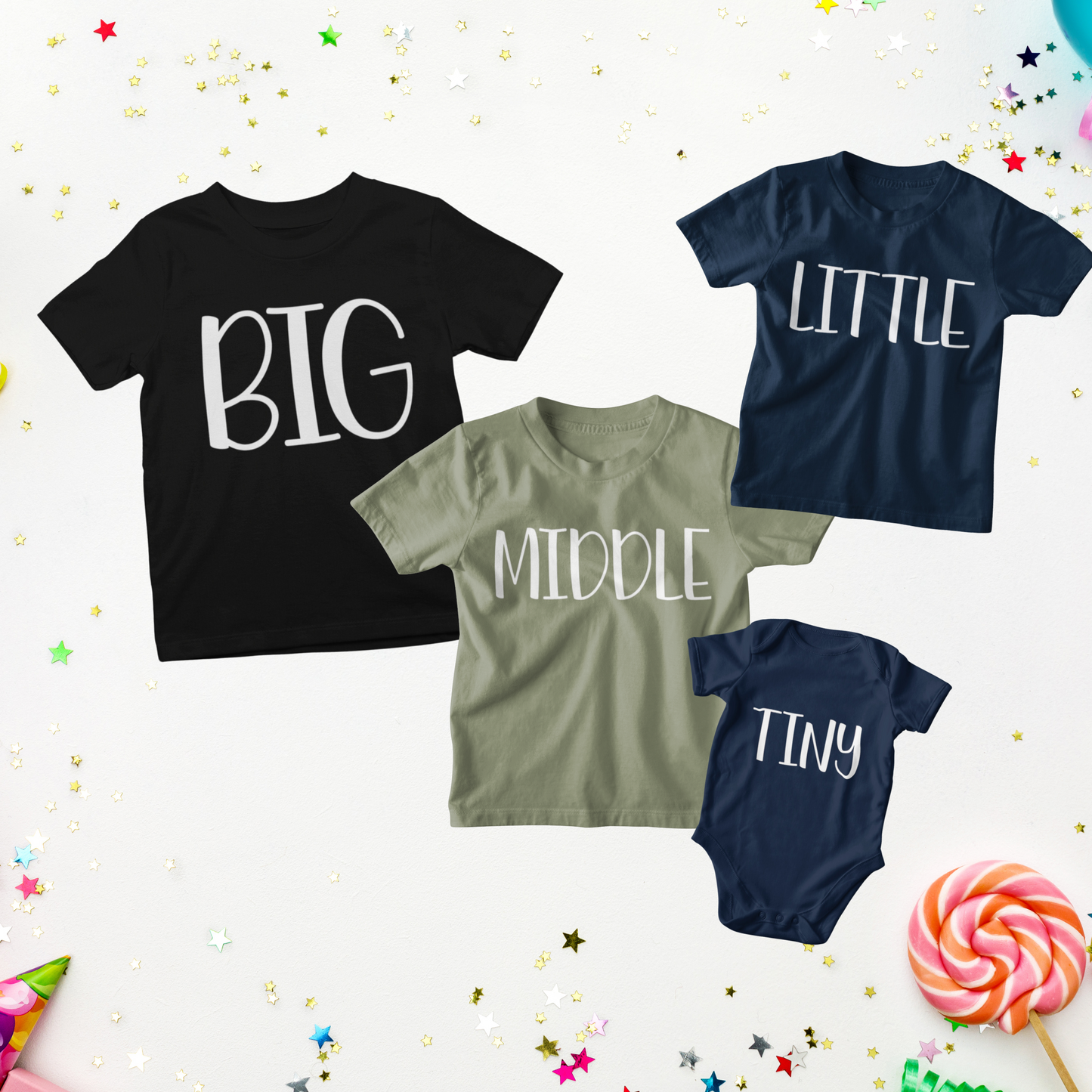 Matching Siblings T-Shirt and Onesie Set - Pick Your Colors!