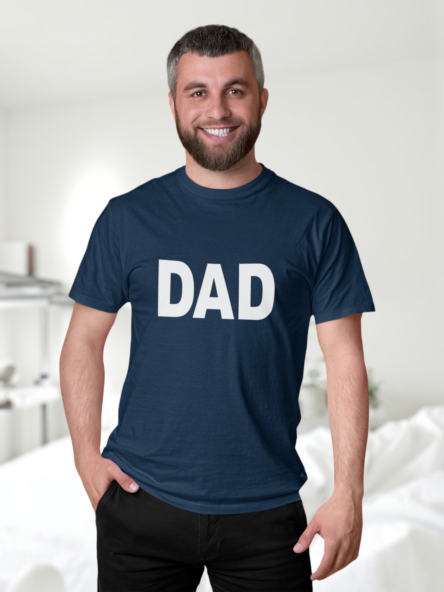 Navy Labor Gown & Swaddle Set & Dad T-Shirt