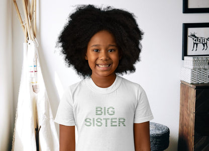 Big Sister T-Shirt Sage Stripe