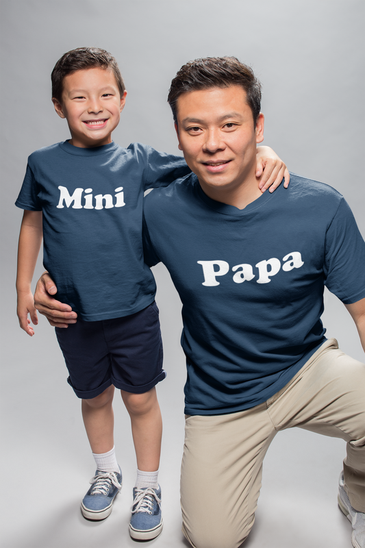 "Papa" and "Mini" Dad T-Shirt & Matching Boys T-Shirt Set