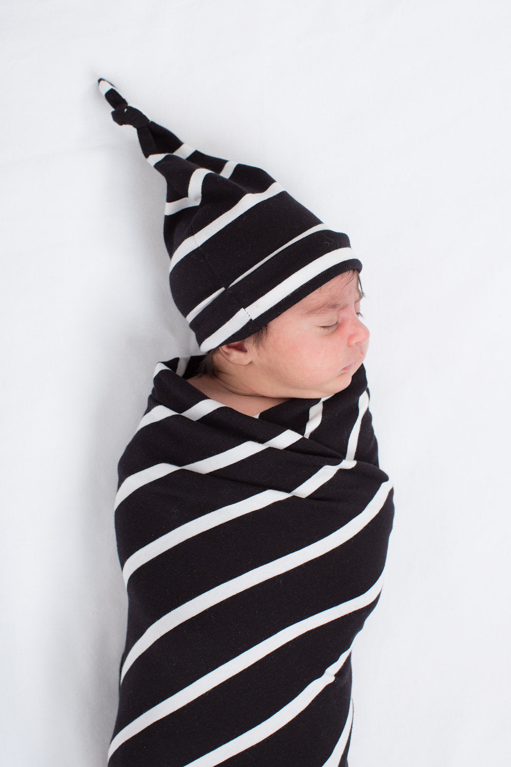 Black Striped Swaddle Blanket Newborn Hat Set Baby Be Mine