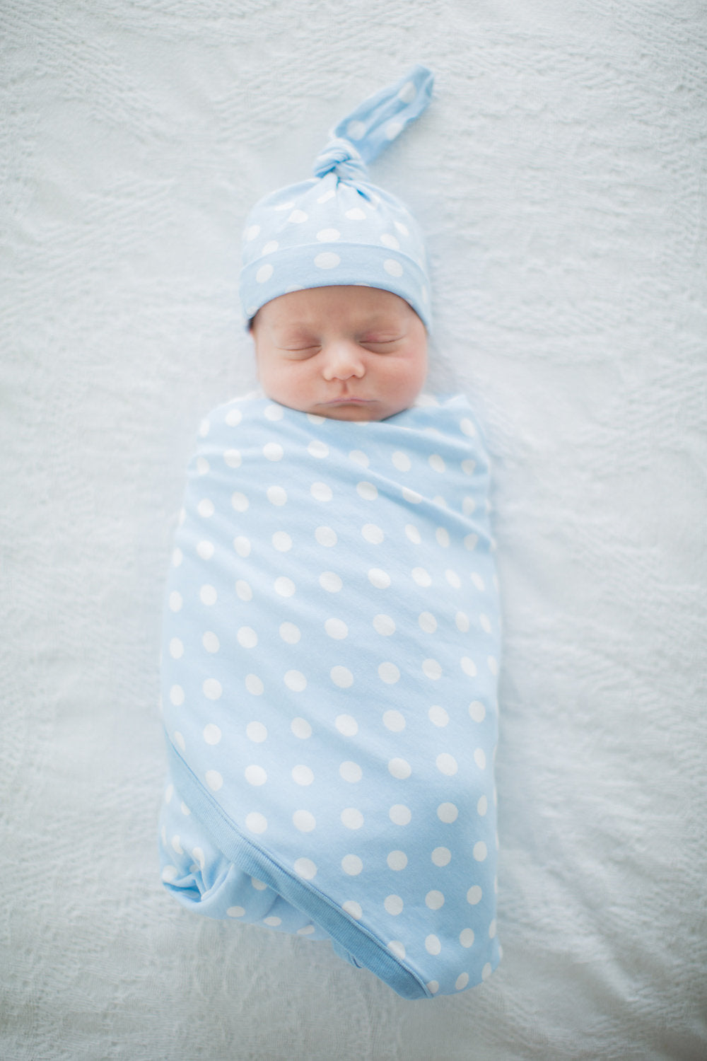 Blue polka dot online baby blanket