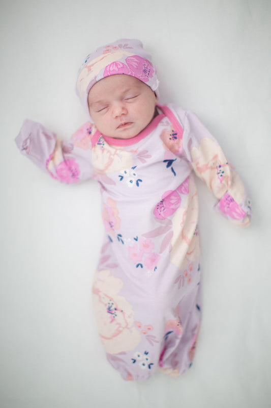 Anais Newborn Receiving Gown & Hat Set