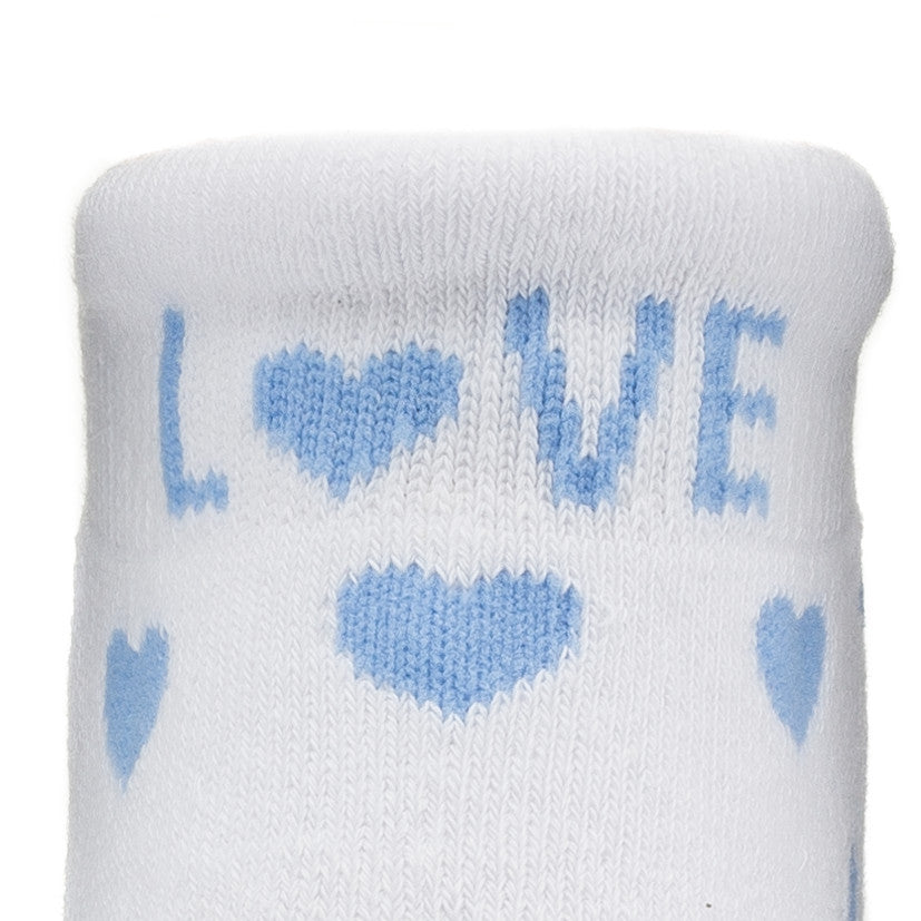 Push! Labor Socks - Blue & White Hearts