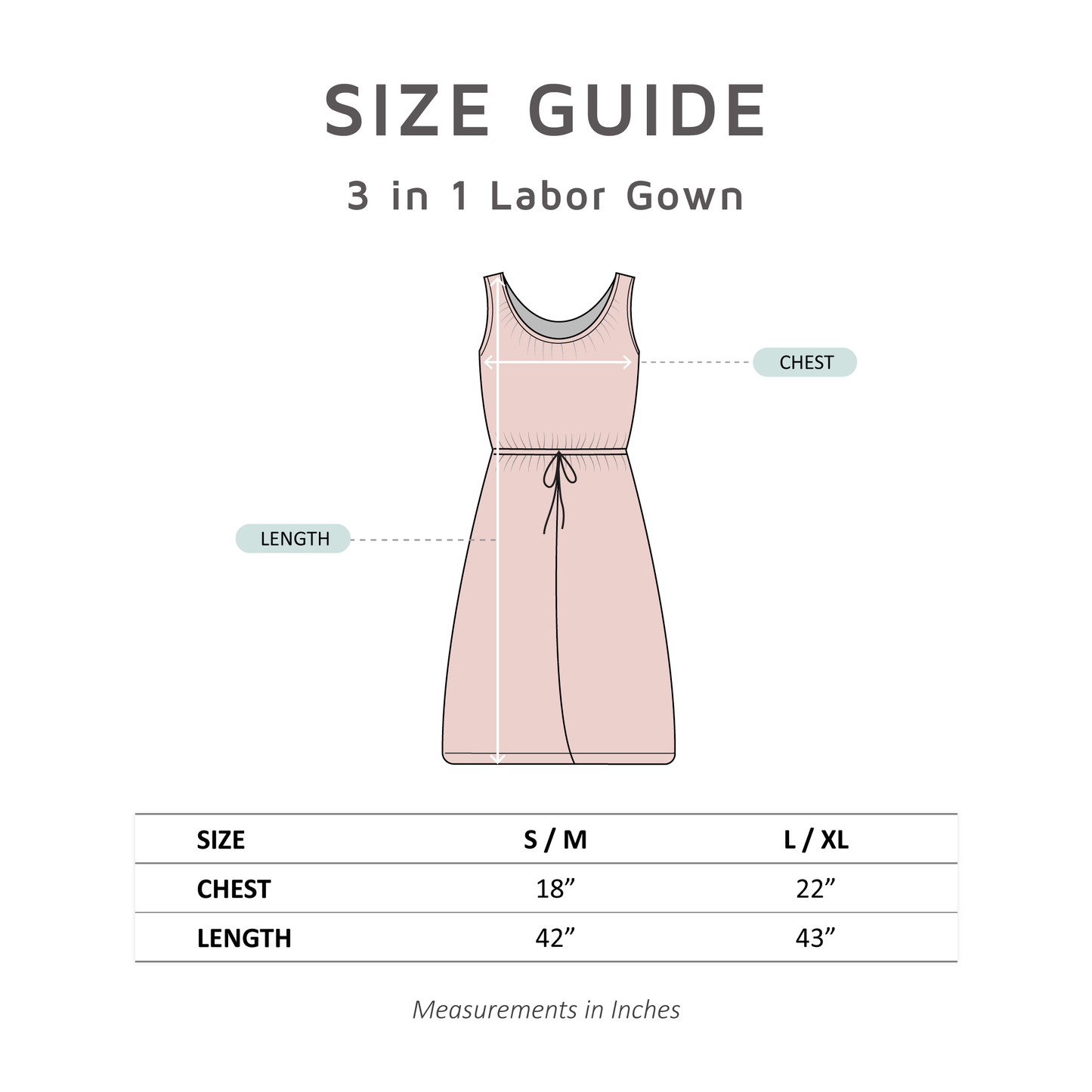 Light Grey 3 in 1 Labor Gown