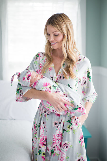Olivia Robe & Newborn Swaddle Blanket Set