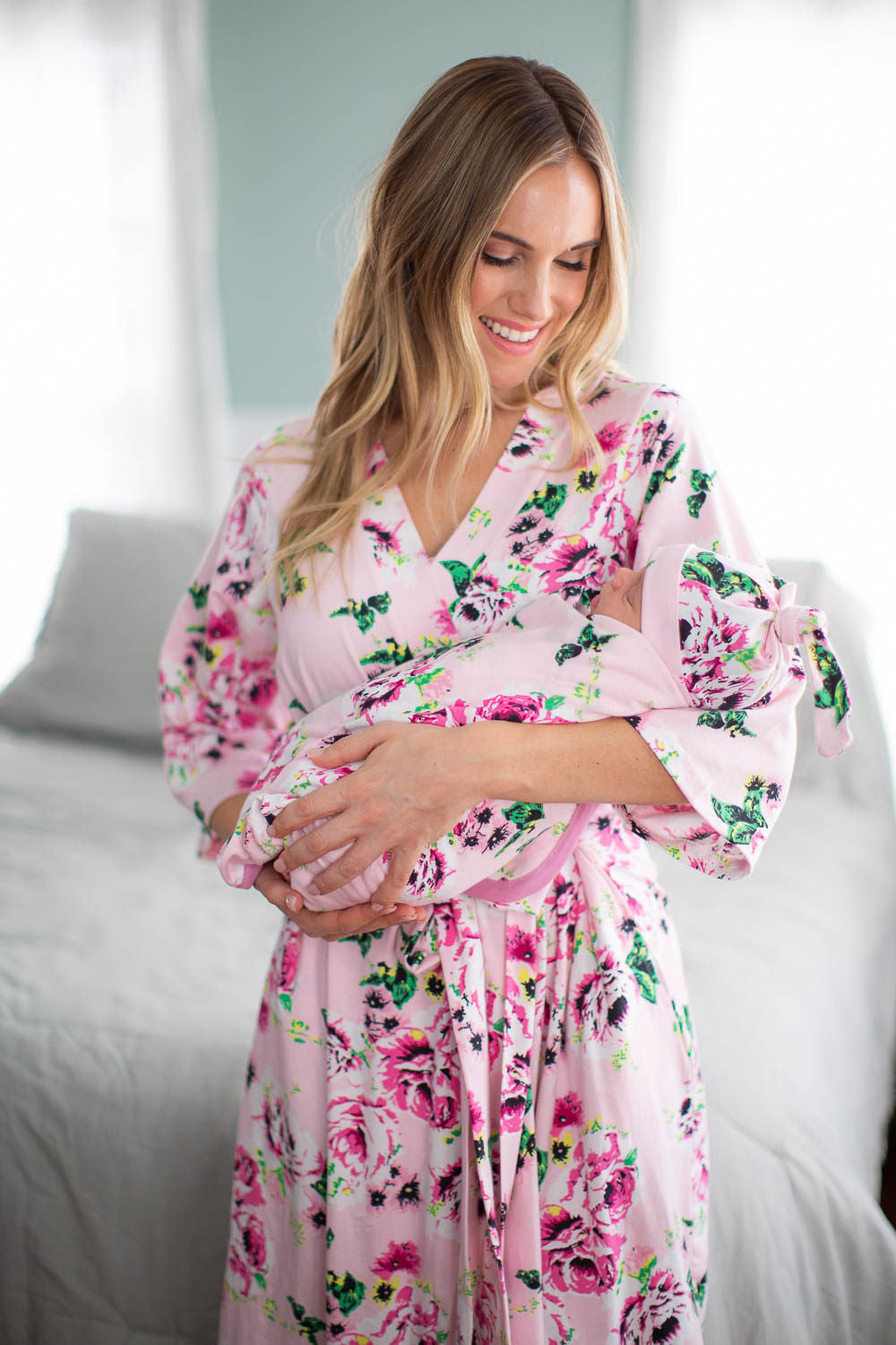 Mommy and me discount swaddle and robe set