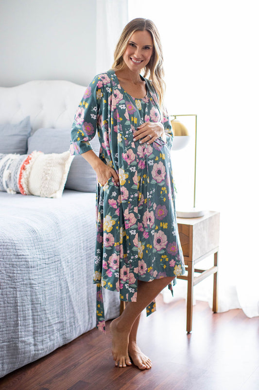 Charlotte Robe & 3 in 1 Labor Gown Set