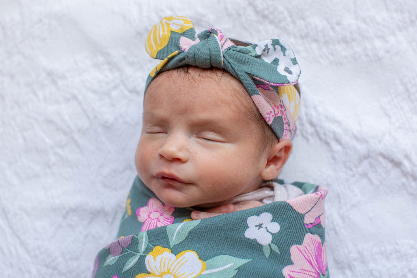 Sage Robe & Charlotte Newborn Swaddle Blanket Set