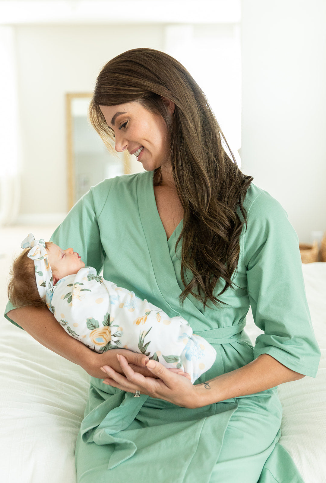 Mother's robe and online matching swaddle