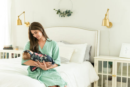 Sage Robe & Elise Newborn Swaddle Blanket Set
