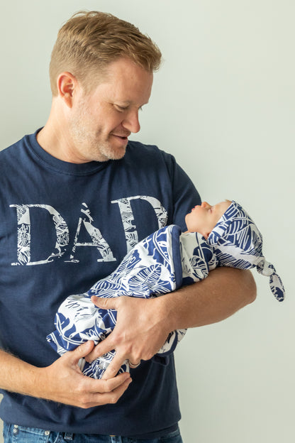 Serra Robe & Newborn Swaddle Blanket Set & Dad T-Shirt
