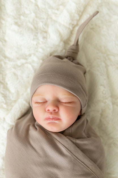 Brooklyn Robe & Taupe Swaddle Blanket Set