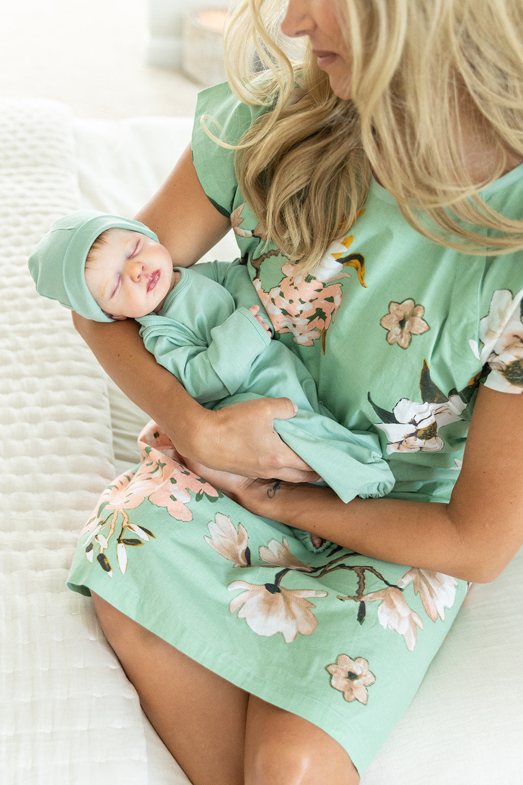 Gia Gownie & Sage Baby Receiving Gown Set