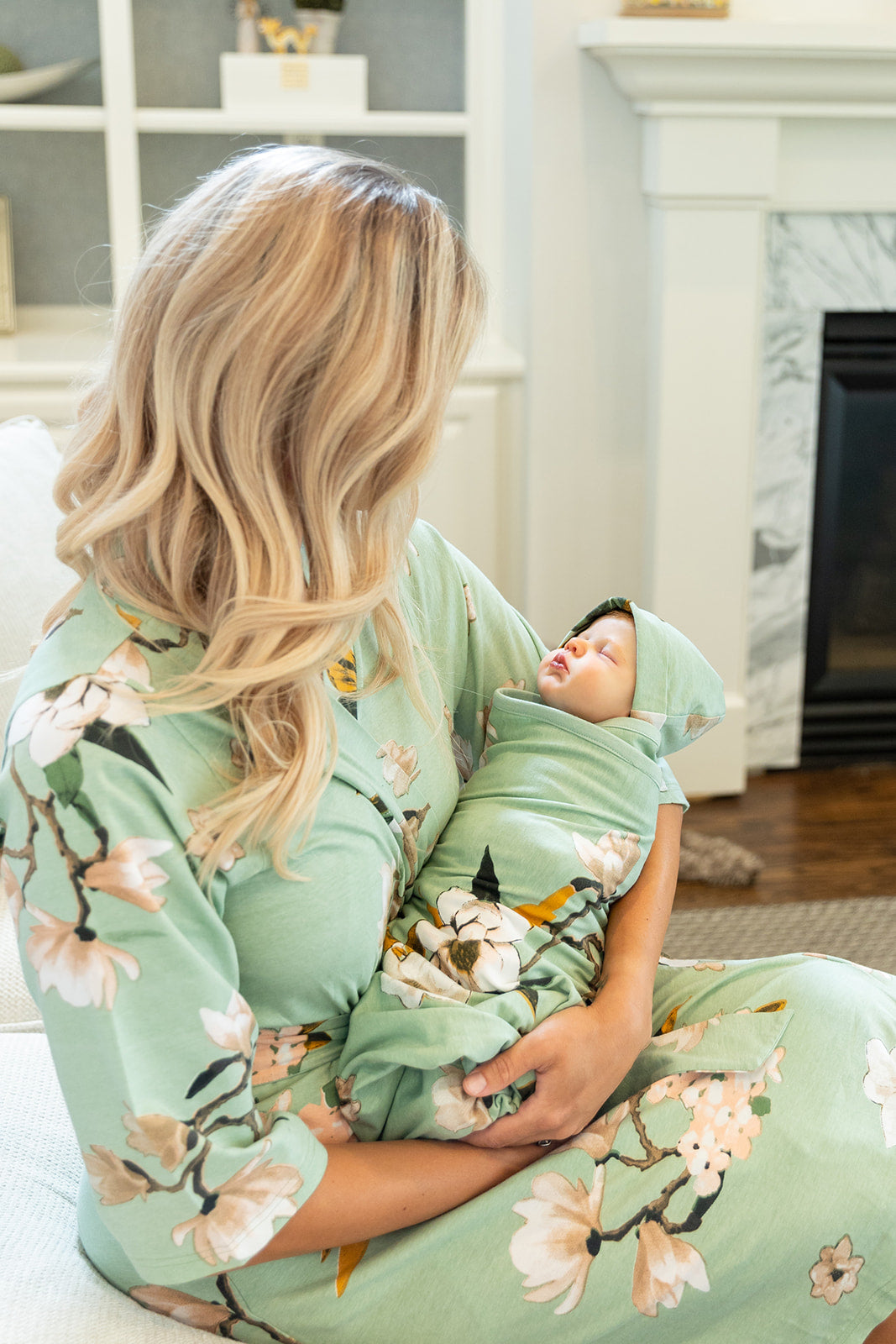 Baby Be Mine Mommy & Me Delivery Robe with Matching Baby Receiving